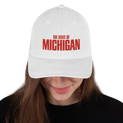 'The State of Michigan' Fitted Baseball Cap | Flying Superhero Parody