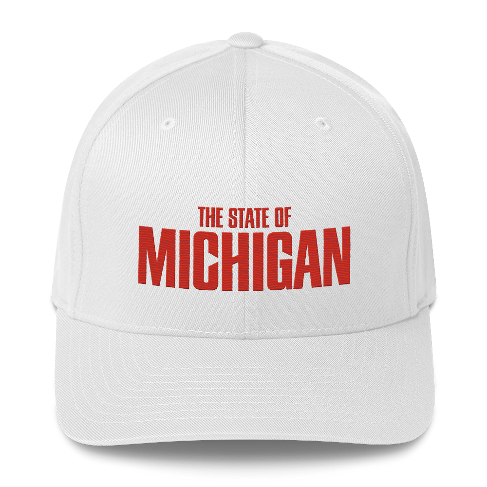 'The State of Michigan' Fitted Baseball Cap | Flying Superhero Parody