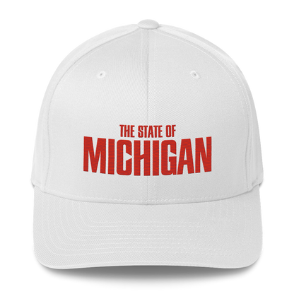 'The State of Michigan' Fitted Baseball Cap | Flying Superhero Parody