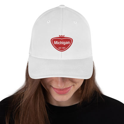 'Michigan EST 1837' Fitted Baseball Cap | Local Sodapop Parody