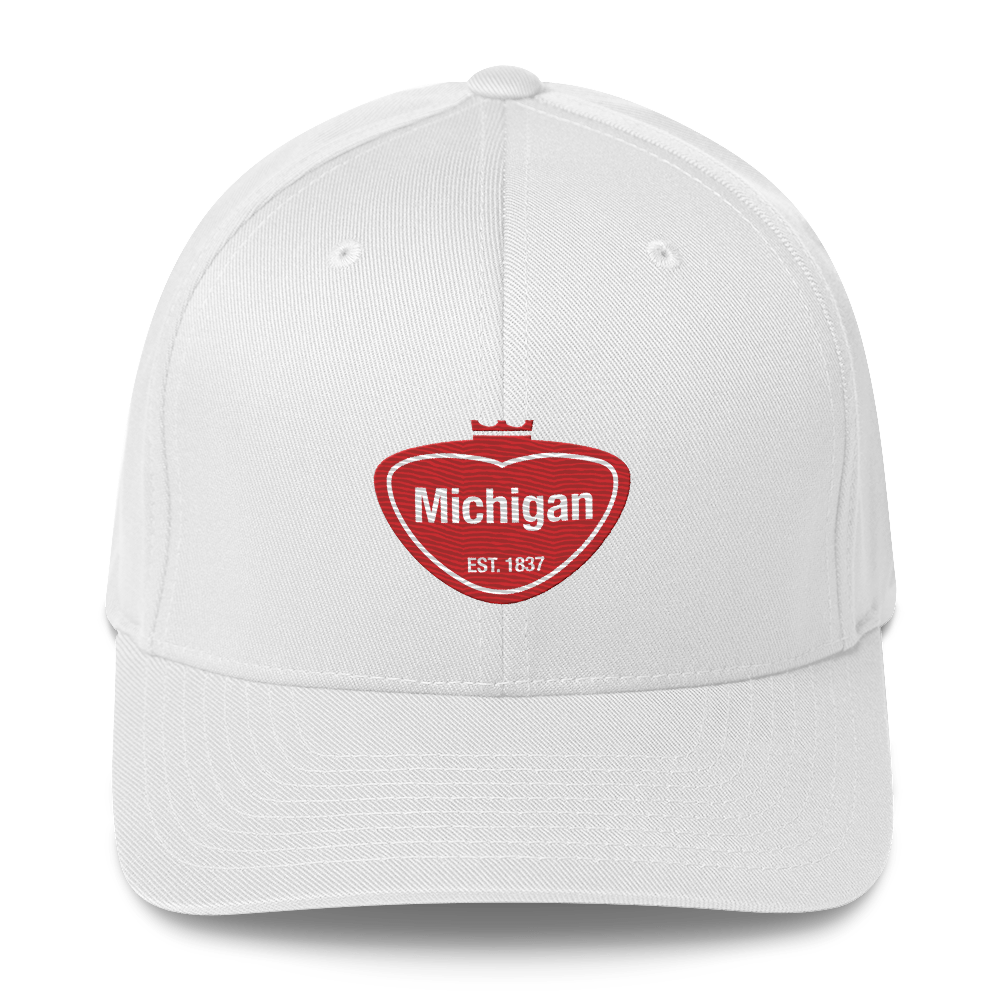 'Michigan EST 1837' Fitted Baseball Cap | Local Sodapop Parody