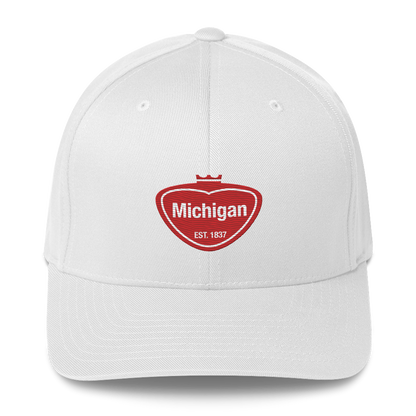 'Michigan EST 1837' Fitted Baseball Cap | Local Sodapop Parody