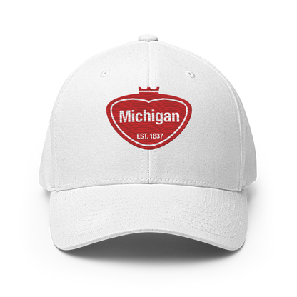 'Michigan EST 1837' Fitted Baseball Cap | Local Sodapop Parody