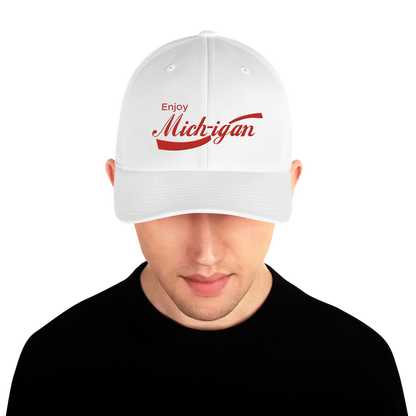 'Enjoy Michigan' Fitted Baseball Cap | Sodapop Parody