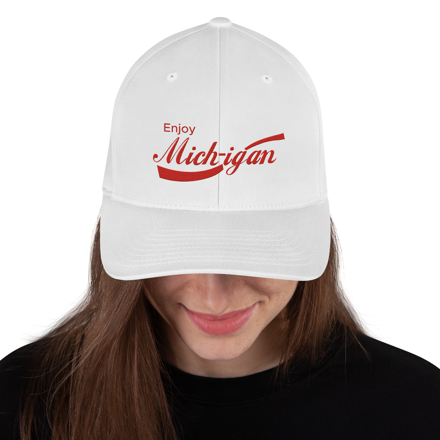 'Enjoy Michigan' Fitted Baseball Cap | Sodapop Parody