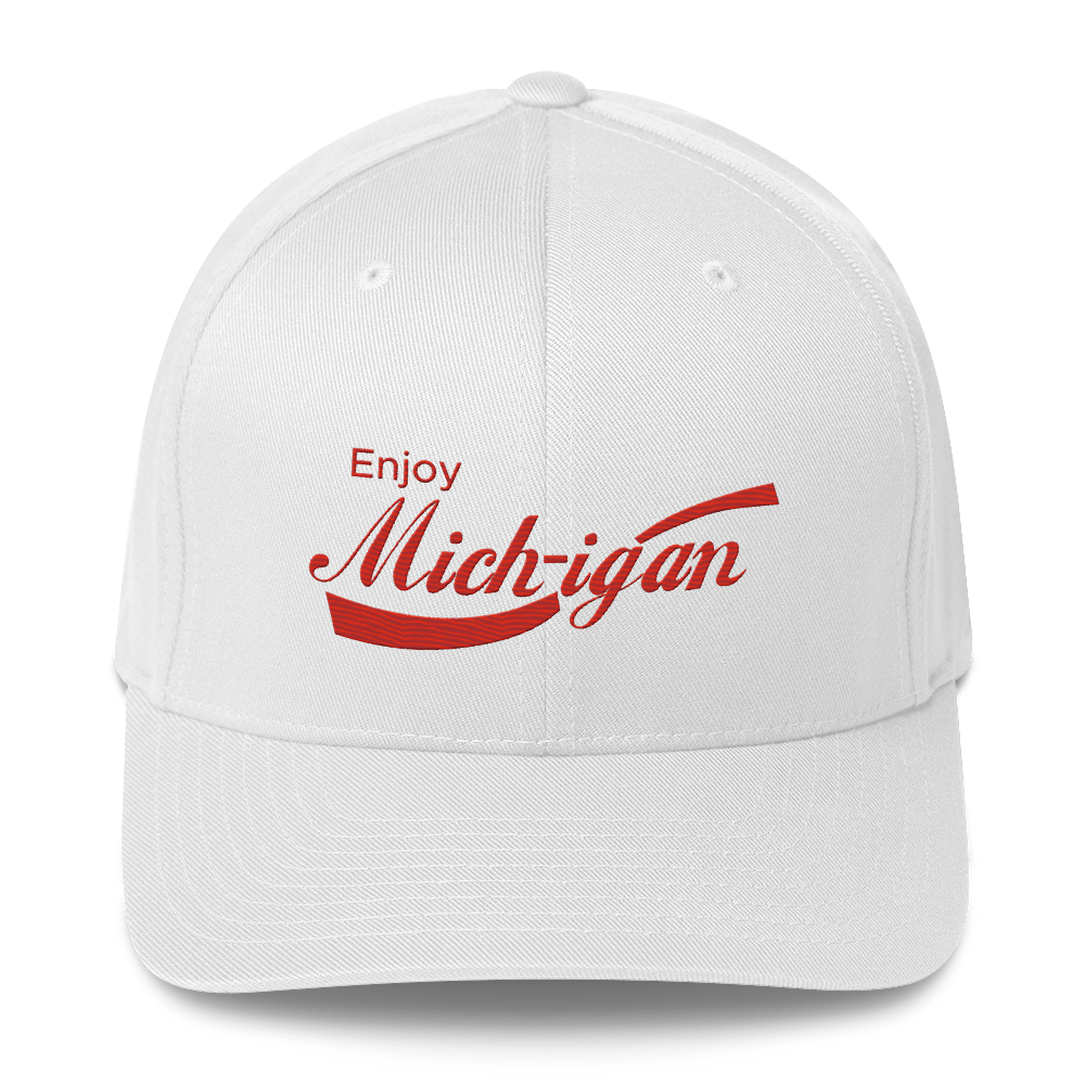 'Enjoy Michigan' Fitted Baseball Cap | Sodapop Parody