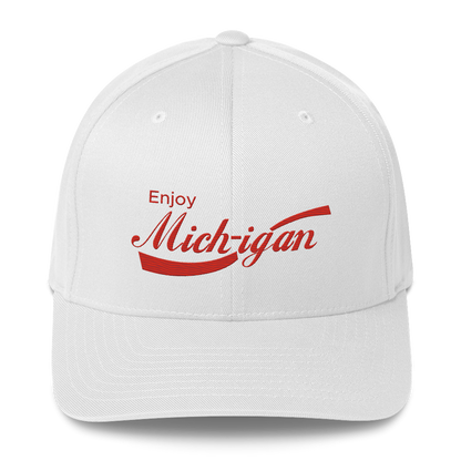 'Enjoy Michigan' Fitted Baseball Cap | Sodapop Parody