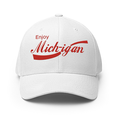 'Enjoy Michigan' Fitted Baseball Cap | Sodapop Parody