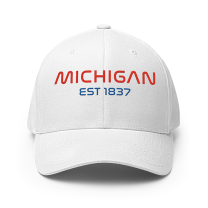 'Michigan EST 1837' Fitted Baseball Cap | Space Agency Parody