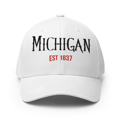 'Michigan EST 1837' Fitted Baseball Cap | Spooky Parody