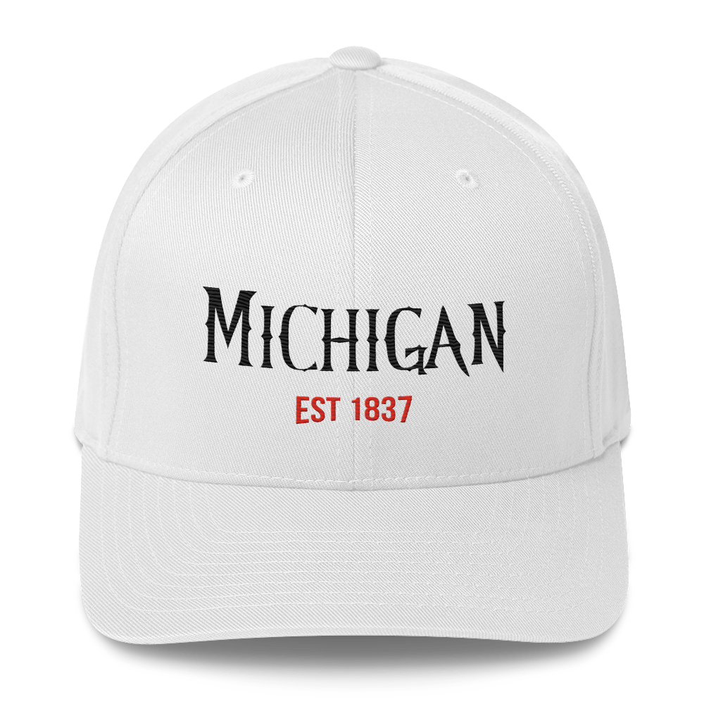 'Michigan EST 1837' Fitted Baseball Cap | Spooky Parody