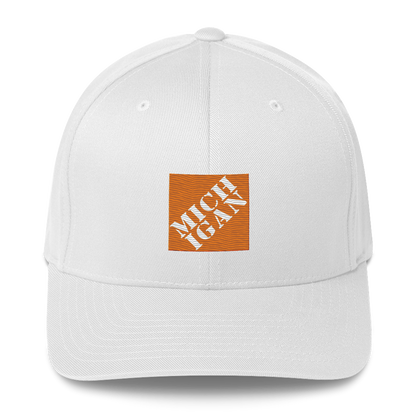 'Michigan' Fitted Baseball Cap | Construction Retail Parody