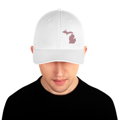 Michigan Fitted Baseball Cap | Cherry Blossom Pink Outline