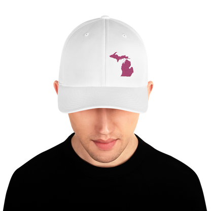 Michigan Fitted Baseball Cap | Apple Blossom Pink Outline