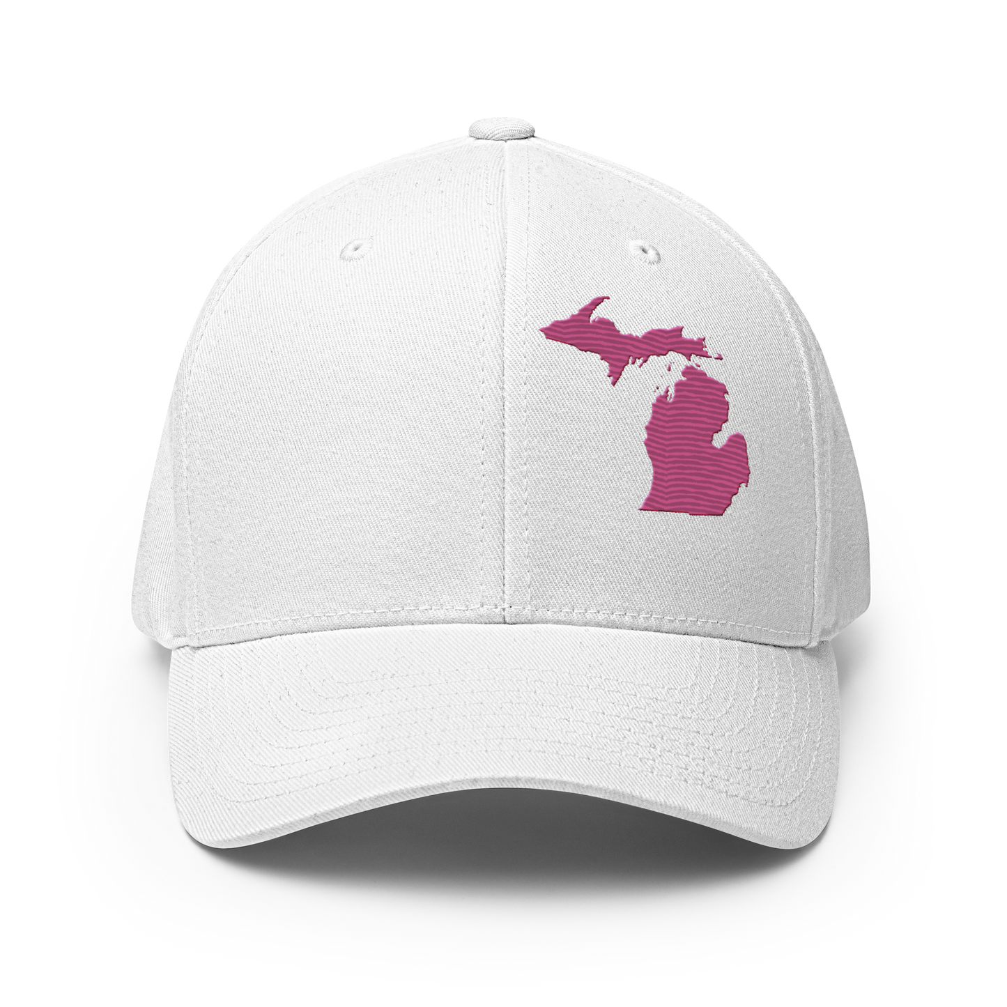 Michigan Fitted Baseball Cap | Apple Blossom Pink Outline