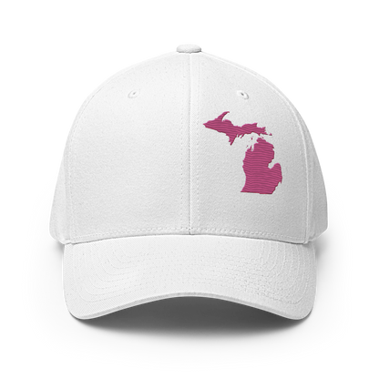 Michigan Fitted Baseball Cap | Apple Blossom Pink Outline