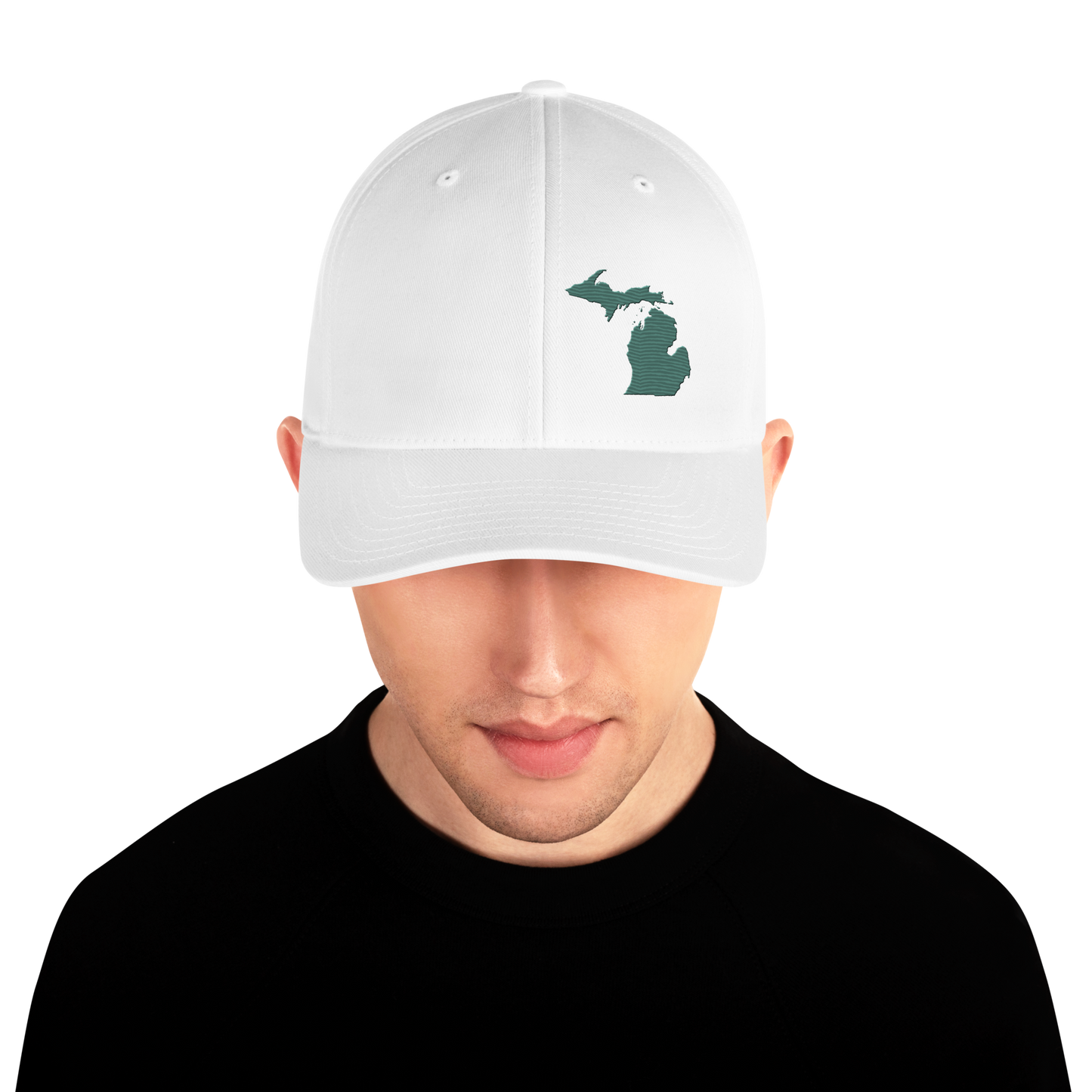 Michigan Fitted Baseball Cap | Copper Green Outline