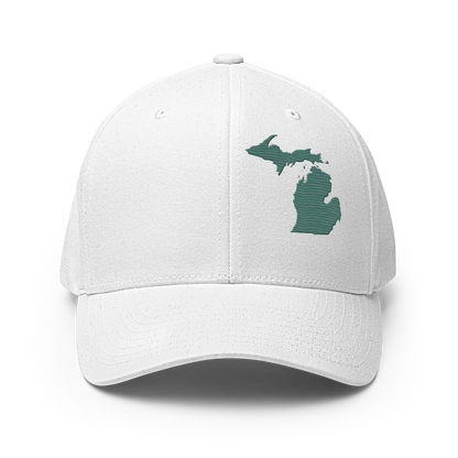 Michigan Fitted Baseball Cap | Copper Green Outline