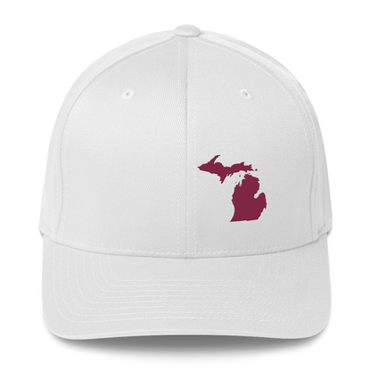 Michigan Fitted Baseball Cap | Ruby Red Outline