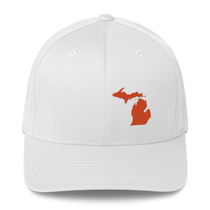 Michigan Fitted Baseball Cap | Maple Leaf Orange Outline