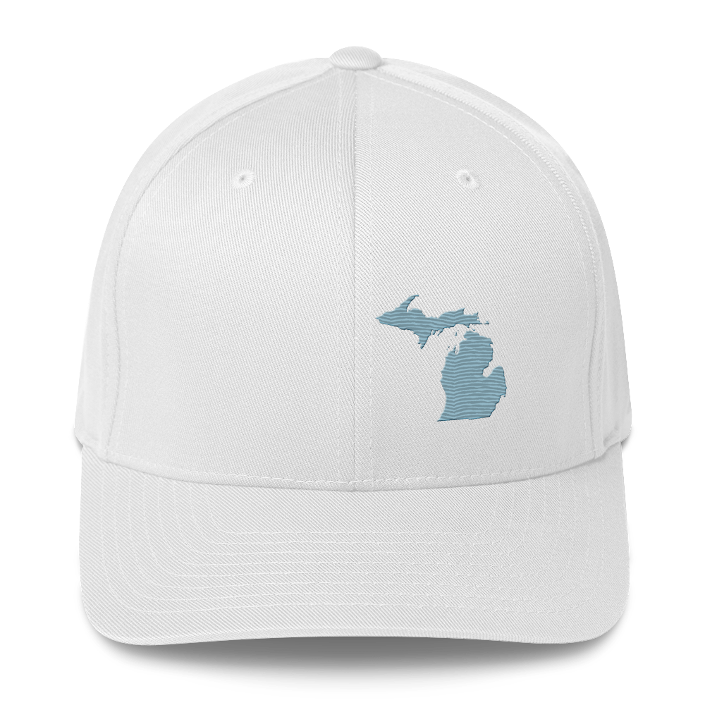 Michigan Fitted Baseball Cap | Opal Blue Outline