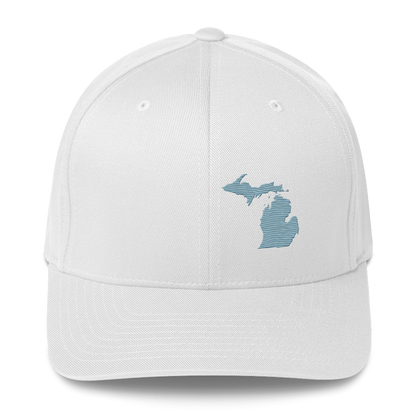 Michigan Fitted Baseball Cap | Opal Blue Outline