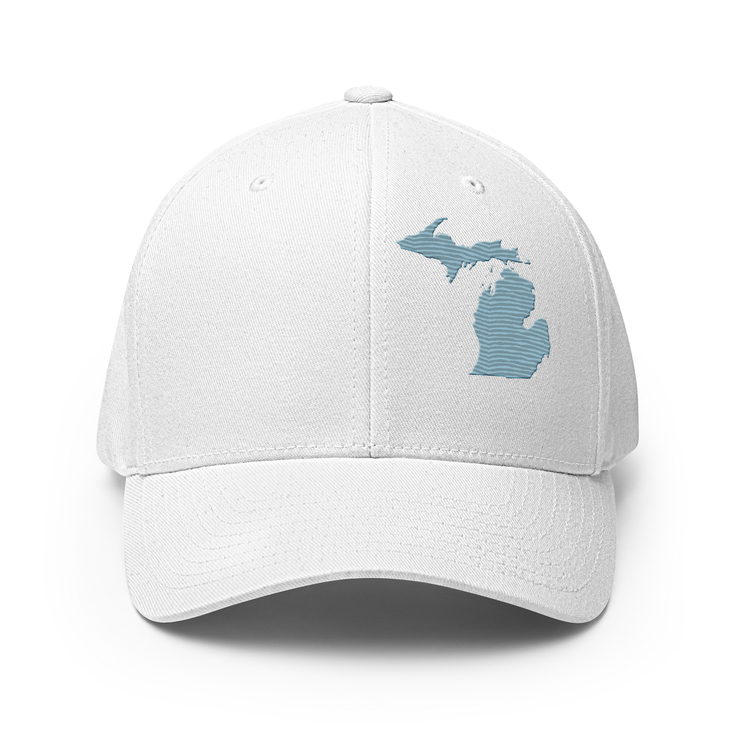 Michigan Fitted Baseball Cap | Opal Blue Outline