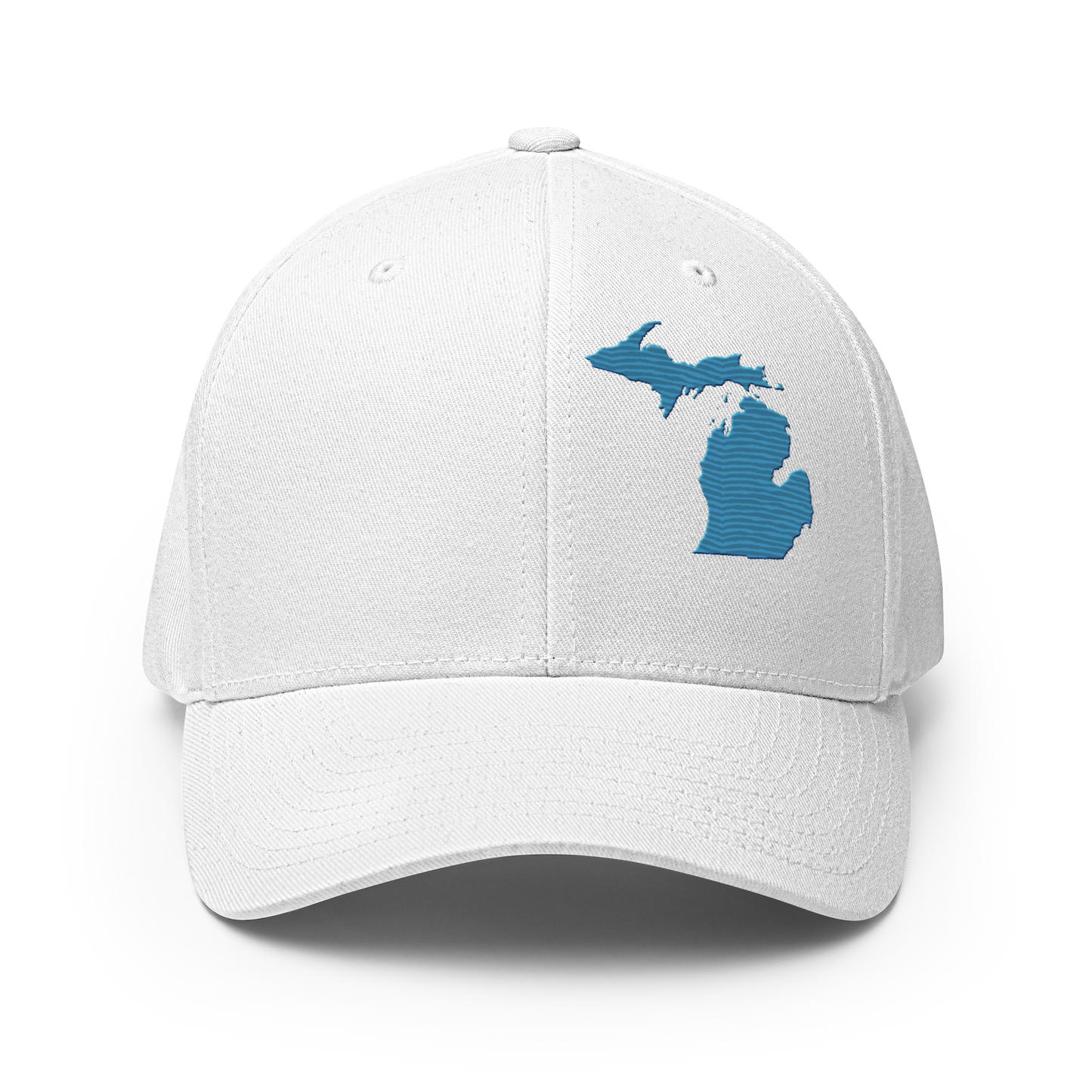 Michigan Fitted Baseball Cap | Traverse Blue Outline