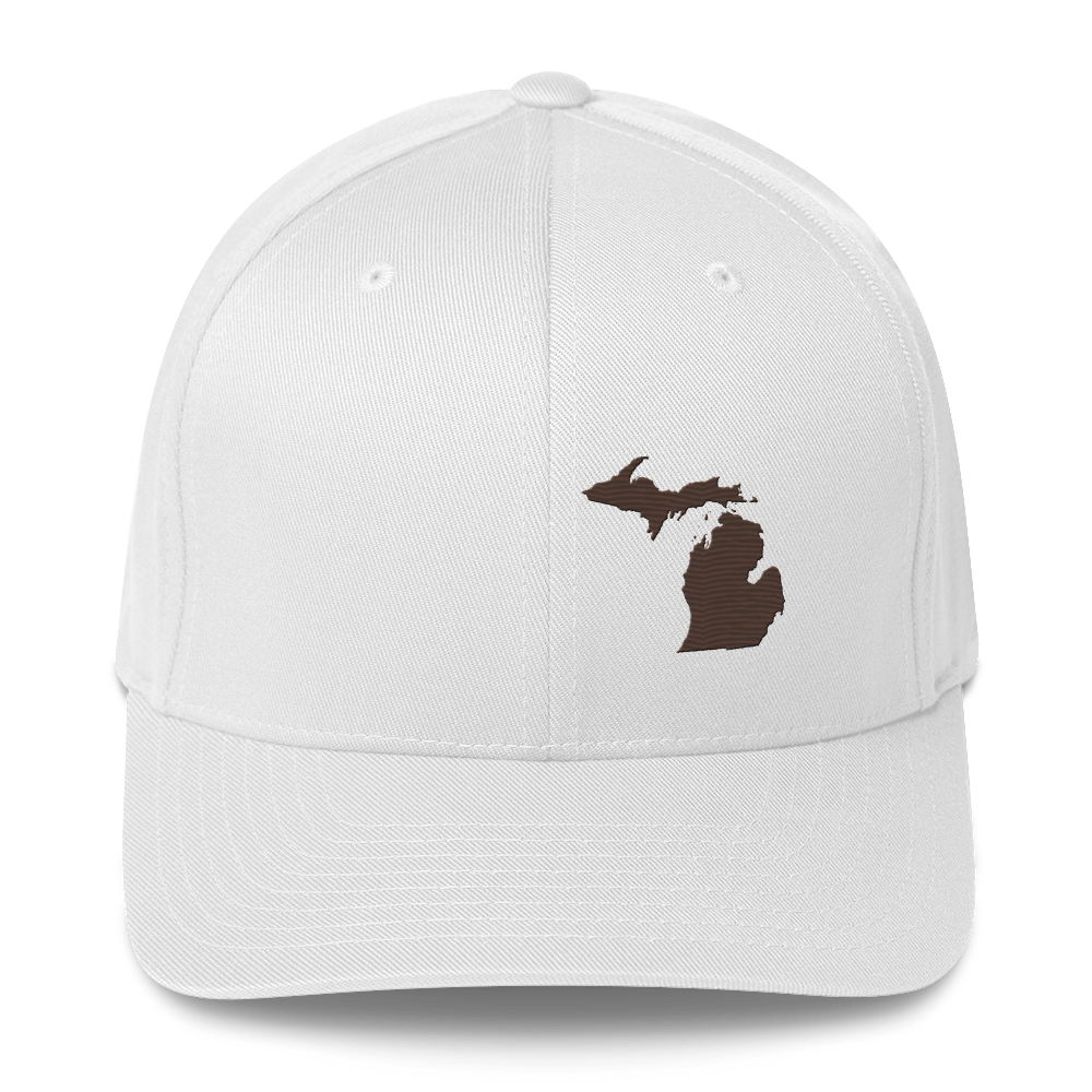 Michigan Fitted Baseball Cap | Hickory Brown Outline