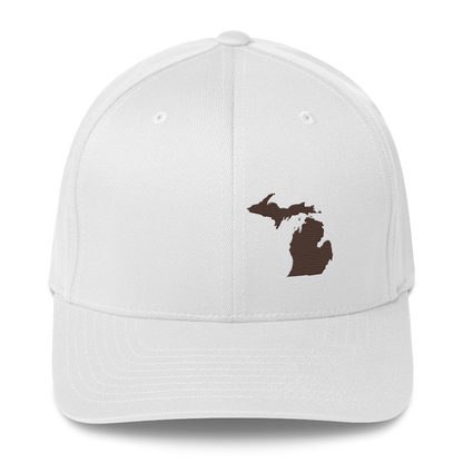 Michigan Fitted Baseball Cap | Hickory Brown Outline