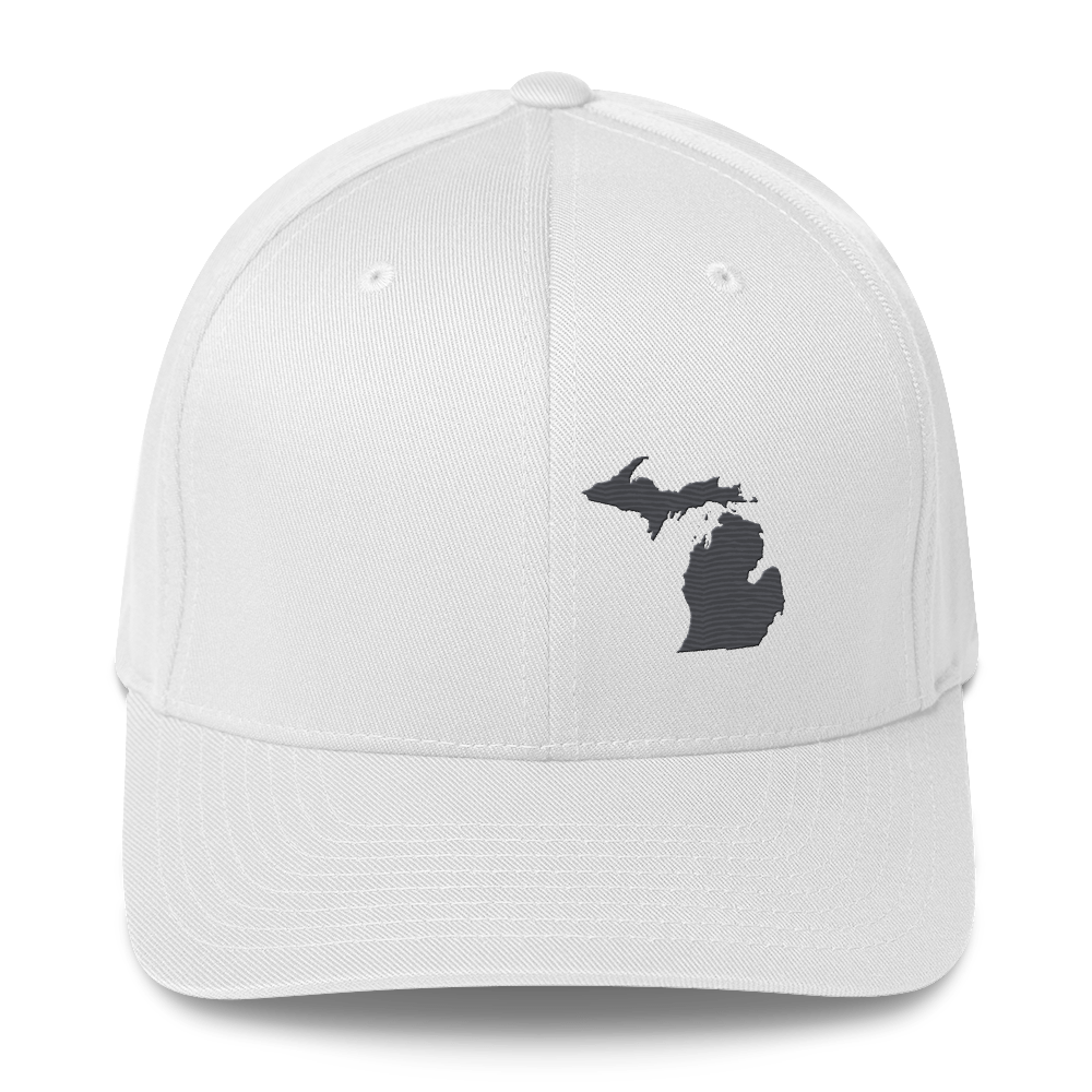 Michigan Fitted Baseball Cap | Iron Ore Grey Outline