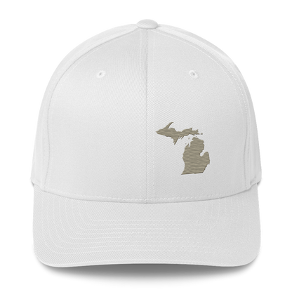 Michigan Fitted Baseball Cap | Petoskey Beige Outline