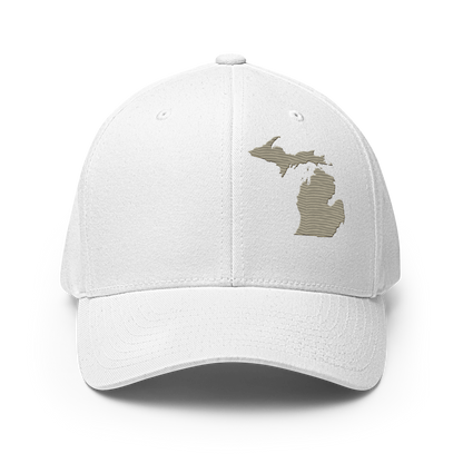 Michigan Fitted Baseball Cap | Petoskey Beige Outline