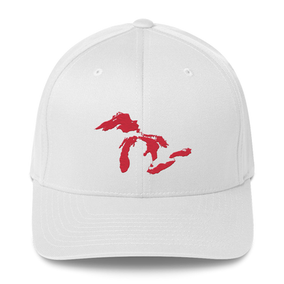 Great Lakes Fitted Baseball Cap | Lighthouse Red