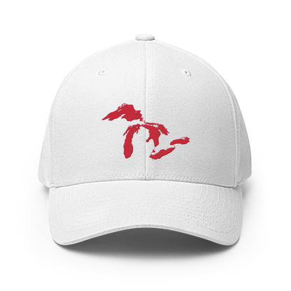 Great Lakes Fitted Baseball Cap | Lighthouse Red