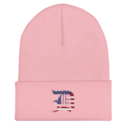 Detroit 'Old English D' Cuffed Beanie (Patriotic Edition)