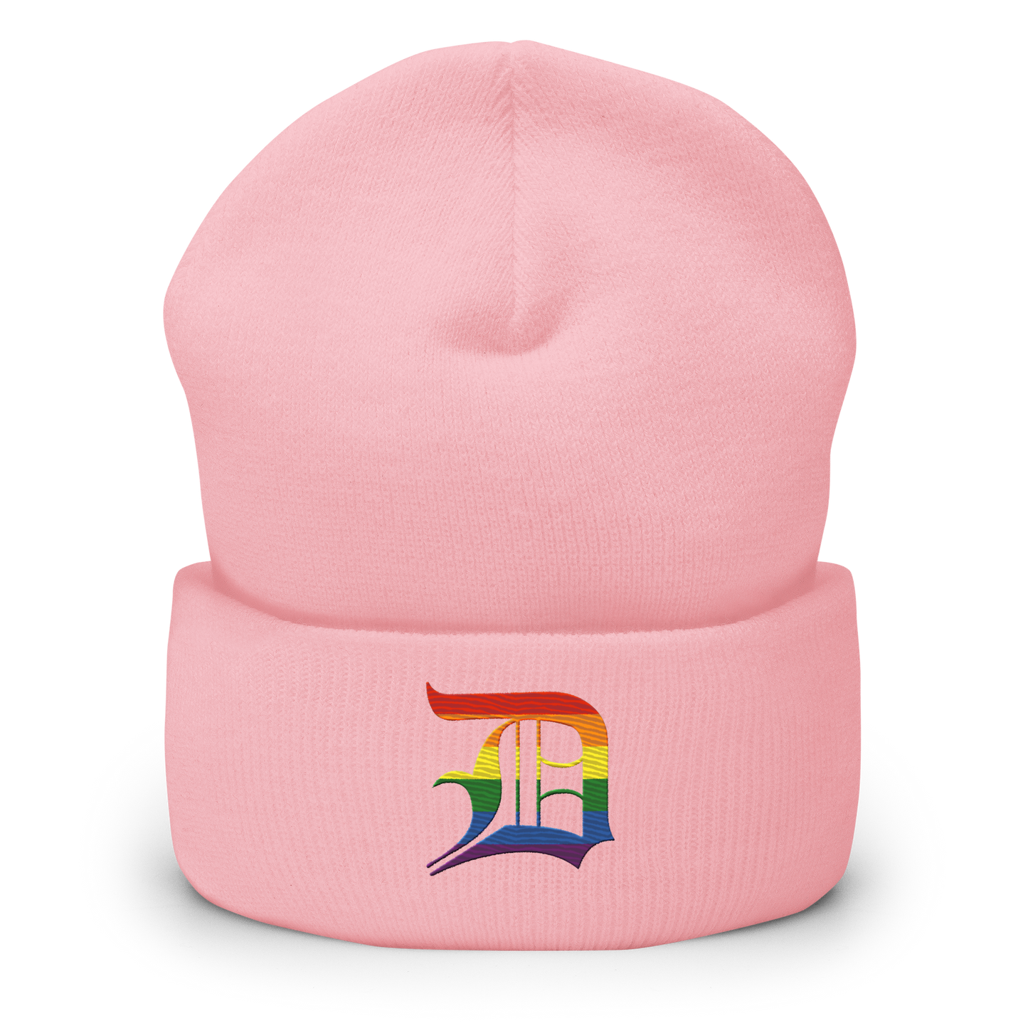 Detroit 'Old English D' Cuffed Beanie (Rainbow Pride Edition)