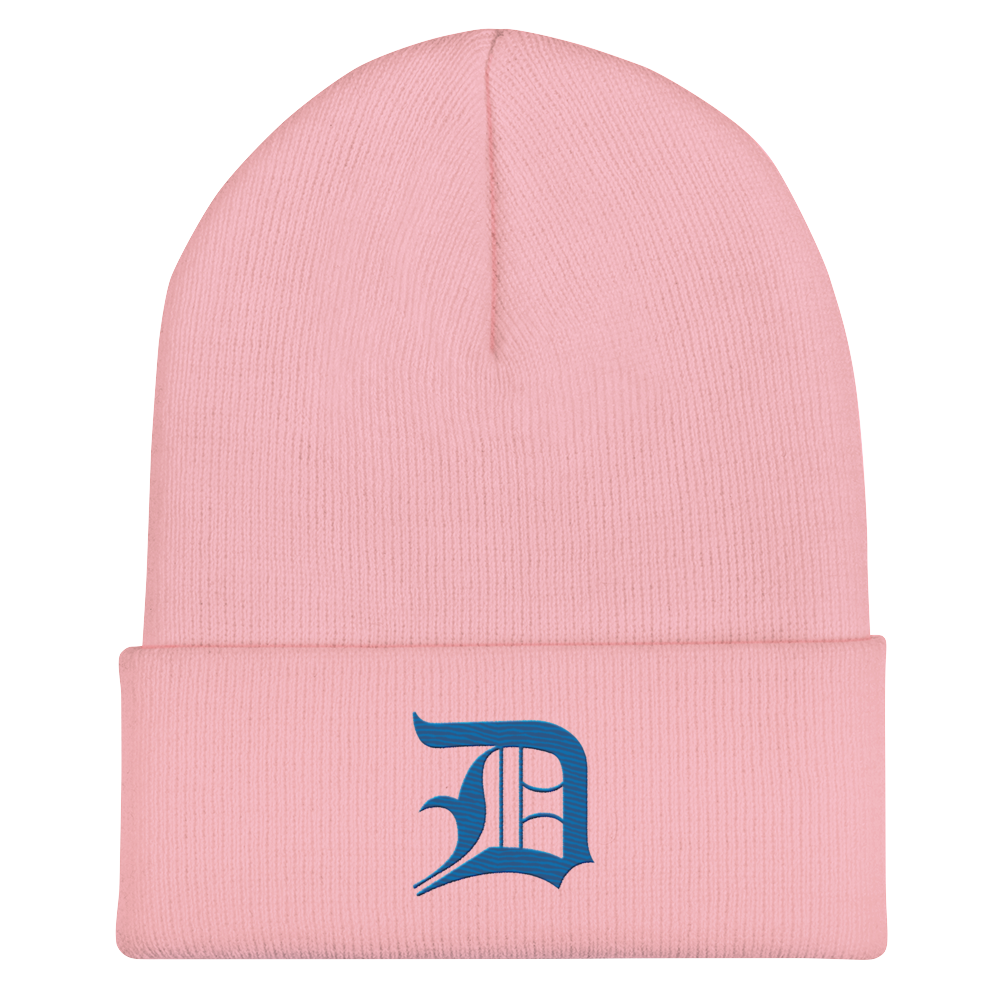 Detroit 'Old English D' Cuffed Beanie (Azure)