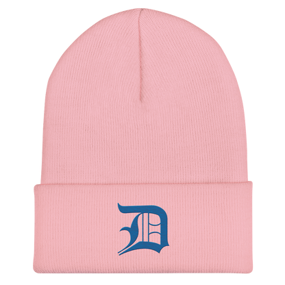 Detroit 'Old English D' Cuffed Beanie (Azure)