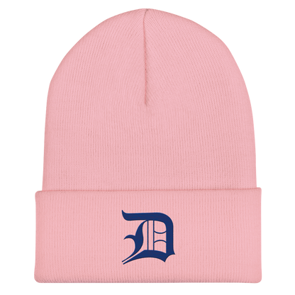 Detroit 'Old English D' Cuffed Beanie (Dearborn Blue)