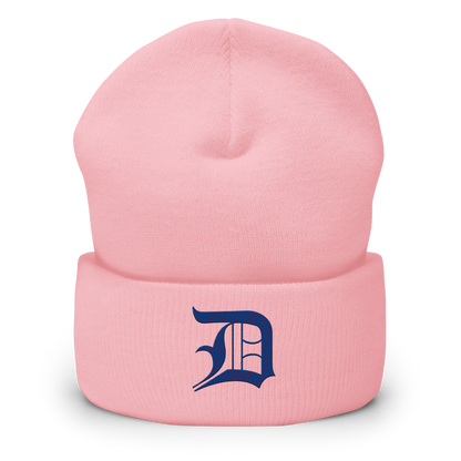 Detroit 'Old English D' Cuffed Beanie (Dearborn Blue)