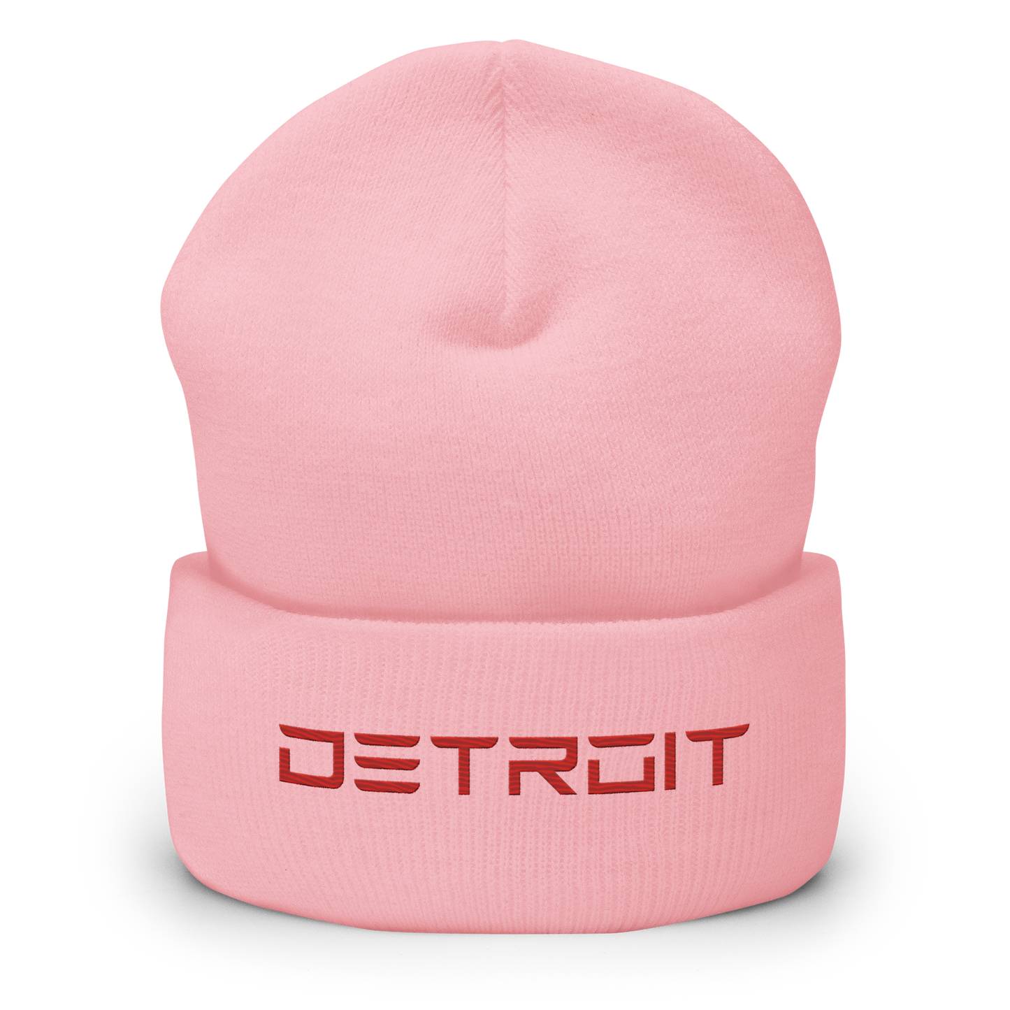 'Detroit' Cuffed Beanie (Electric Font) | Red