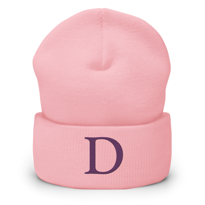 Detroit 'Old French D' Cuffed Beanie (Plum)