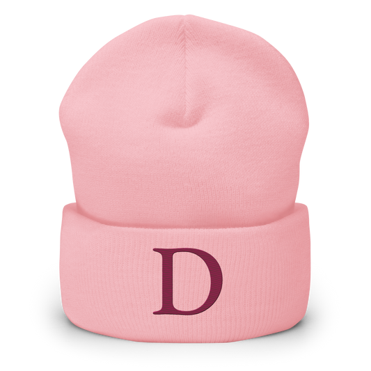 Detroit 'Old French D' Cuffed Beanie (Ruby Red)