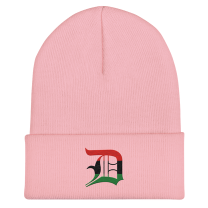 Detroit 'Old English D' Cuffed Beanie (Pan-African Edition)