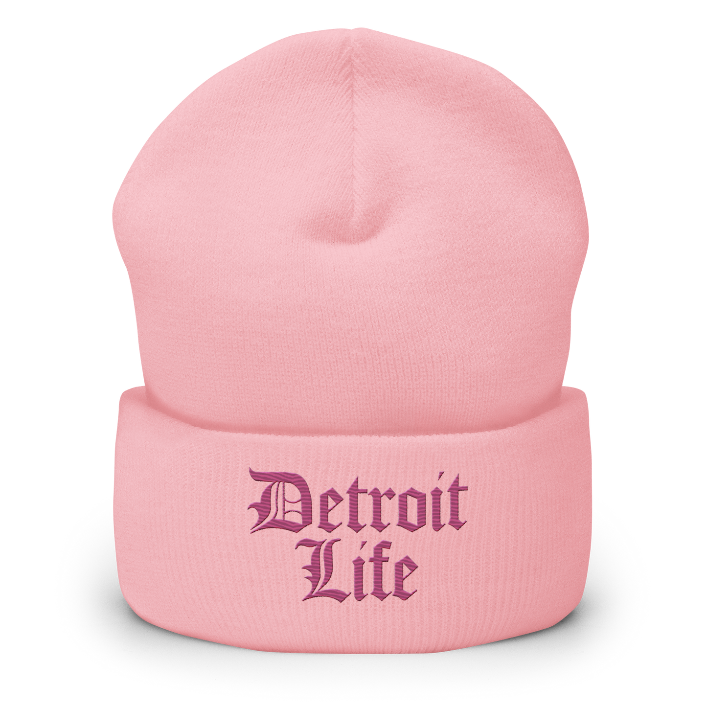 'Detroit Life' Cuffed Beanie | Apple Blossom Pink