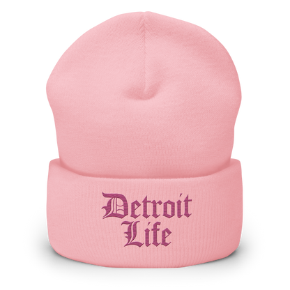 'Detroit Life' Cuffed Beanie | Apple Blossom Pink