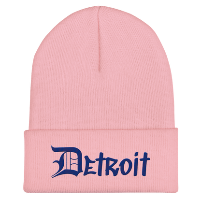 'Detroit' Cuffed Beanie (OED Tag Font) | Bourbon Blue