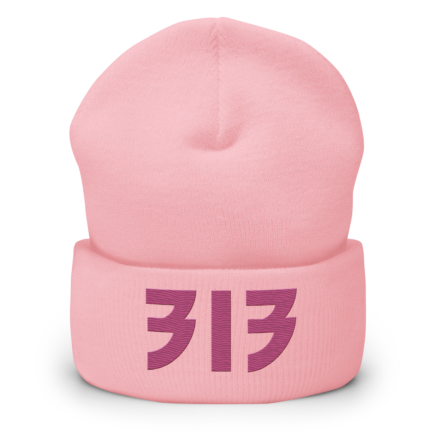 Detroit '313' Cuffed Beanie (Glam Font) | Apple Blossom Pink