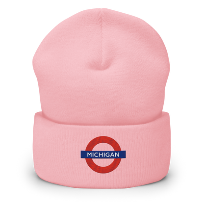 'Michigan' Cuffed Beanie | London Tube Parody